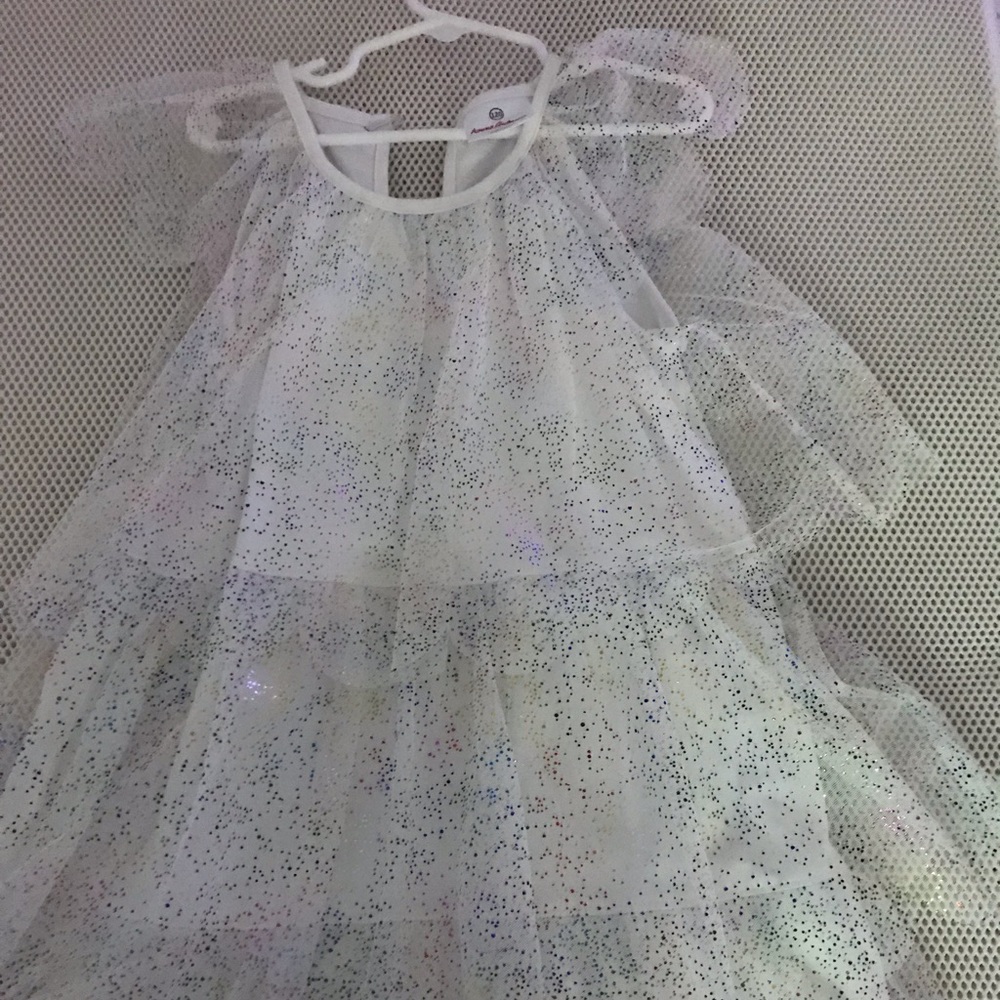Hanna Anderson tiered tulle glitter dress Size120